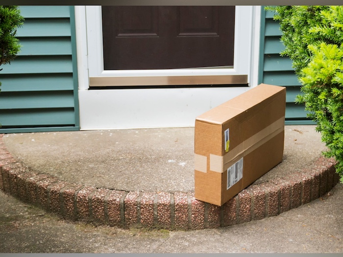 A package on a porch, susceptible to theft
